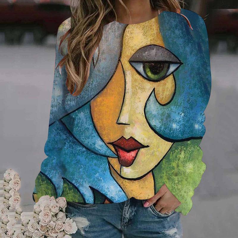 Sweatshirts mit abstraktem Gesichtsmuster, lustiger 3D-Druck, Hoodies für Damen, langärmelig, Y2k-Hoodie, übergroße Pullover, Tops, Damenkleidung 3XL Sweatshirts mit abstraktem Gesichtsmuster, lustiger 3D-Druck, Hoodies für Damen, langärmelig, Y2k-Hoodie, übergroße Pullover, Tops, Damenkleidung 3XL von Joom DACH