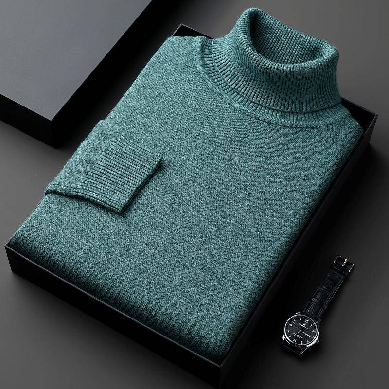Sweatwear Herren Pilling Gestrickter Rollkragenpullover Slim Fit Langarm Pullover Trend Herrenbekleidung XL grün von Joom DACH