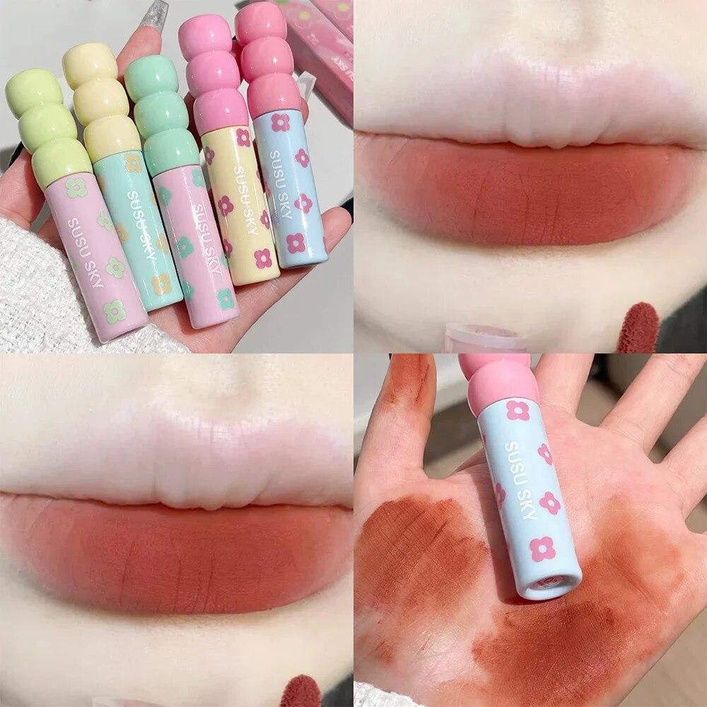 Sweet Lip Makeup Matte Velvet Lip Gloss Mousse Nude Brown Lips Tint Mud Makeup Tomato Red Liquid Lipstick Lip Glaze Cosmetics von Joom DACH