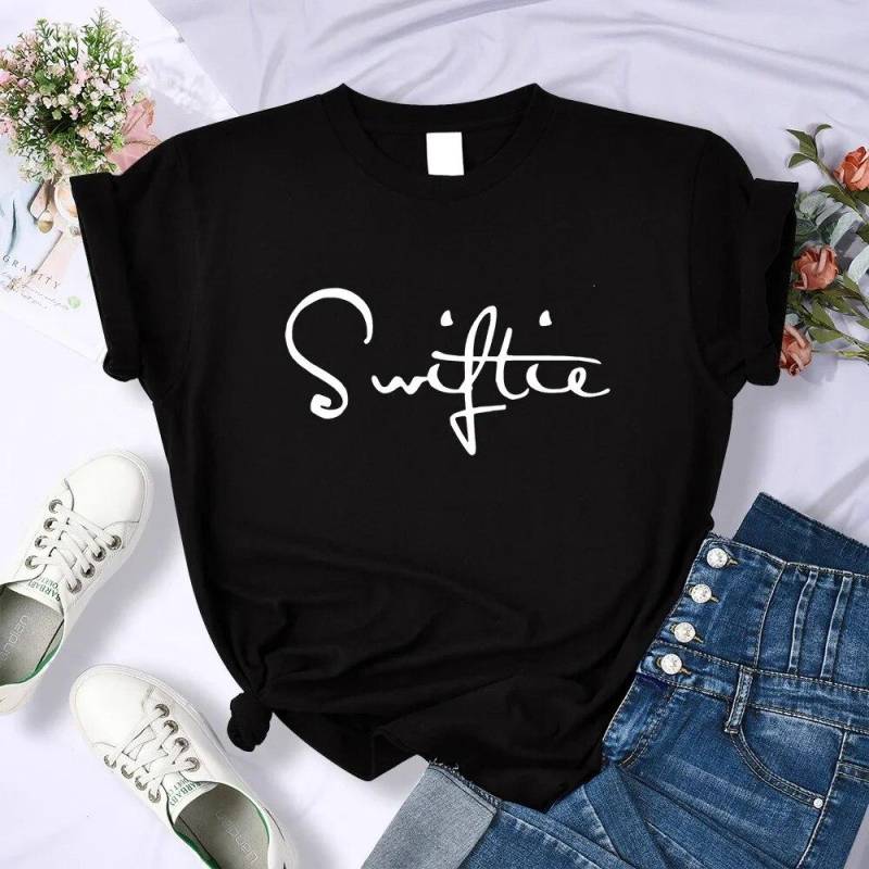Swiftie Retro Y2K Print T-Shirt Damen Sommermode Crop Top Sport Casual Tops Kleidung Street Personality T-Shirt Damen XL von Joom DACH