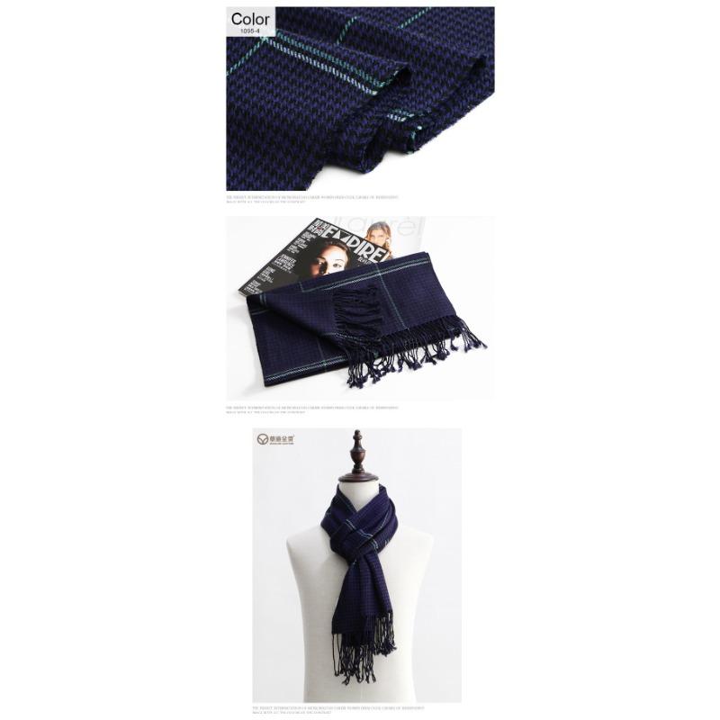Swing und Winter Qiandongge Mode reine Wolle Herren Schal, Schal, Dual-Zweck 200 navy blau von Joom DACH