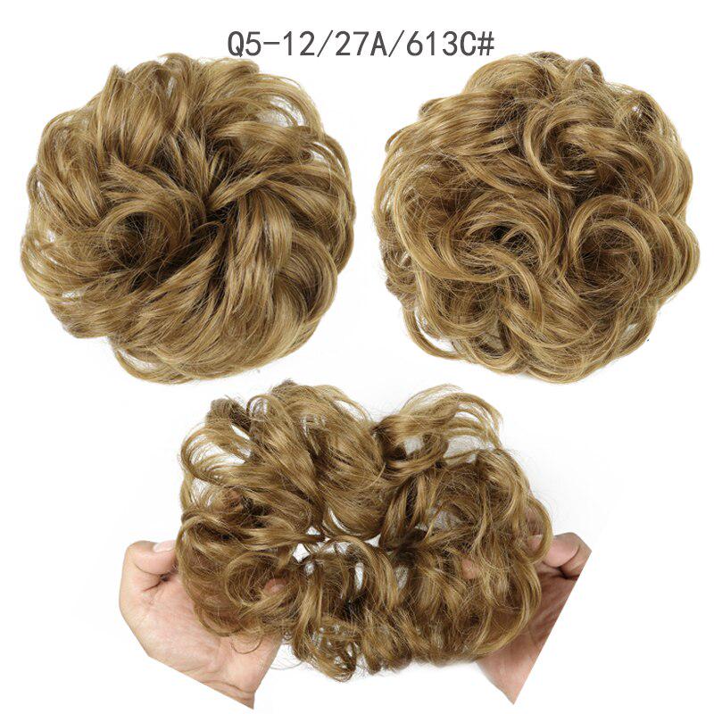 Synthetische Mode lockiger unordentlicher Chignon-Haarknoten Haarschmuck elastische Faser Haarteil Chignon für Frauen Hochzeitsfeier den täglichen Gebrauch 12-27A-613C von Joom DACH