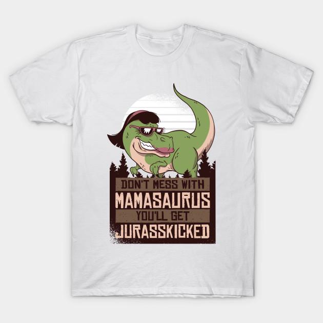 T-Shirt Frauen Mamasaurus Mama Dinosaurier Harajuku Print Kawaii Tshirt Sommer Kurzarm weibliche T-Shirt Top T-Shirt 4XL weiß von Joom DACH