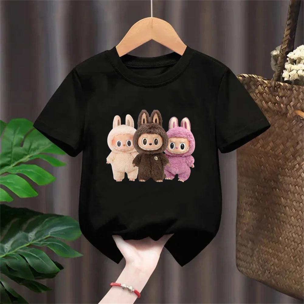 T-Shirt Geeignet für Labu Puppen Print Jungen Mädchen Oberteil 3-12 Jahre Kleinkind T-Shirts Sommer Freizeit Kurzarm Mode Kleidung 130cm von Joom DACH