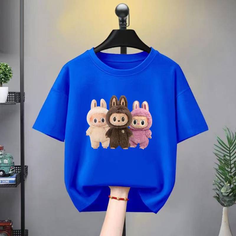 T-Shirt Geeignet für Labu Puppen Print Jungen Mädchen Oberteil 3-12 Jahre Kleinkind T-Shirts Sommer Freizeit Kurzarm Mode Kleidung 140cm von Joom DACH