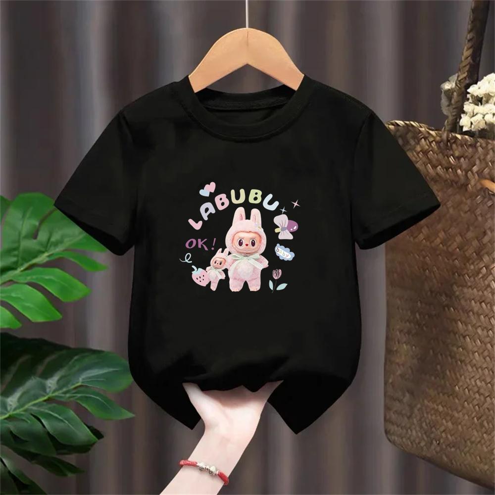 T-Shirt Geeignet für Labu Puppen Print Jungen Mädchen Oberteil 3-12 Jahre Kleinkind T-Shirts Sommer Freizeit Kurzarm Mode Kleidung 150cm von Joom DACH