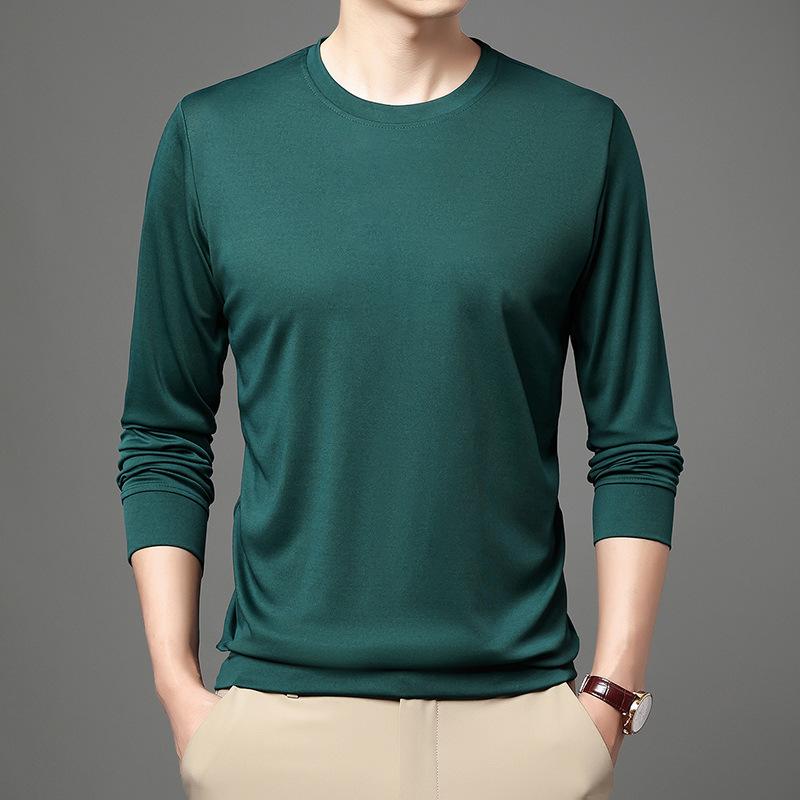 T-Shirt Herren Langarm Dünn Frühling und Herbst Sweatshirt Unterwäsche Sommer Schnelltrocknend Rundhals Eis Atmungsaktiv Unterhemd 4XL von Joom DACH