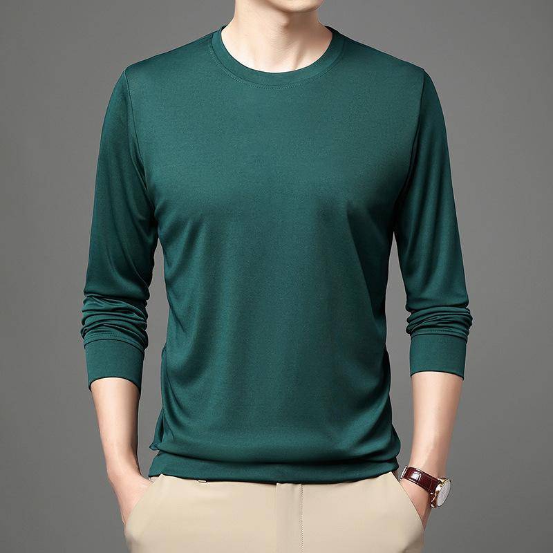 T-Shirt Herren Langarm Dünn Frühling und Herbst Sweatshirt Unterwäsche Sommer Schnelltrocknend Rundhals Eis Atmungsaktiv Unterhemd 4XL von Joom DACH