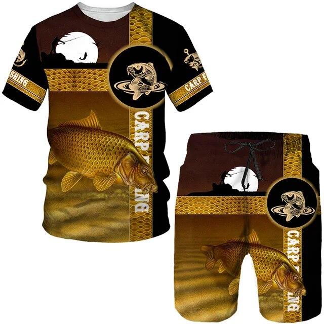 T-Shirt Set Hip Hop Outdoor Sportswear Sommer Schöne Angeln Kunst 3D Gedruckt Männer Frauen T-shirts/Shorts/Anzüge Harajuku mode Camo 4XL von Joom DACH