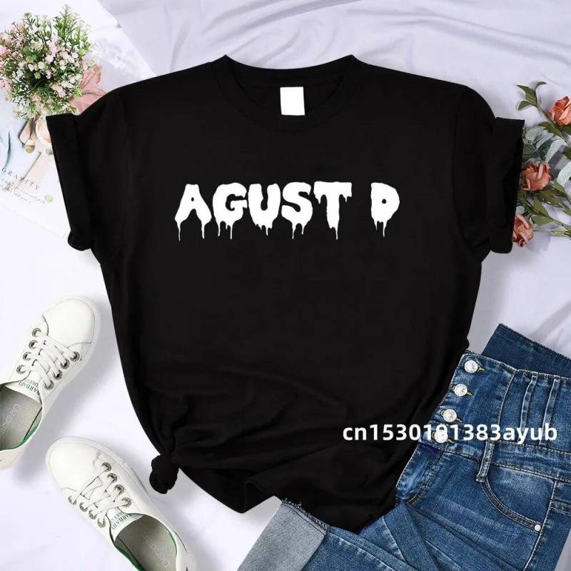 T-Shirt aus 100 % Baumwolle, Unisex, WoUnisex-Kleidung, Bangtan Boy Suga, koreanischer Stil, Kpop-Buchstabenaufdruck, Grafik-T-Shirt, Sommerkleidung, Unisex 3XL von Joom DACH