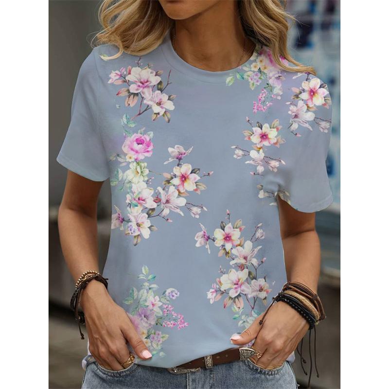 T-Shirt für Damen mit Bienen- und Katzen-Osterei-Muster, Cartoon-Tier, 3D-Druck, lässige, lockere T-Shirts, Rundhalsausschnitt, kurze Ärmel 5XL von Joom DACH