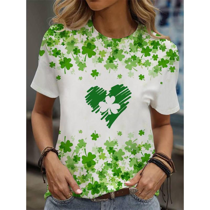 T-Shirt für Damen mit Bienen- und Katzen-Osterei-Muster, Cartoon-Tier, 3D-Druck, lässige, lockere T-Shirts, Rundhalsausschnitt, kurze Ärmel M von Joom DACH