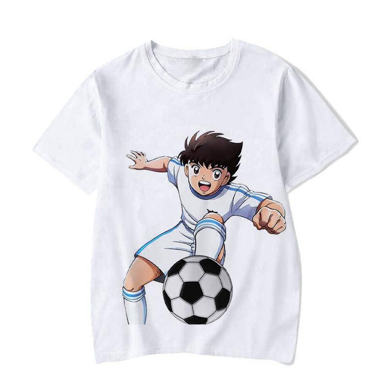 T-Shirts Anime Cartoons Captain Tsubasa 3D-Druck Streetwear Junge Mädchen Lässige Mode Übergroßes O-Ausschnitt T-Shirt Kinder T-Shirts Kleidung 130 von Joom DACH