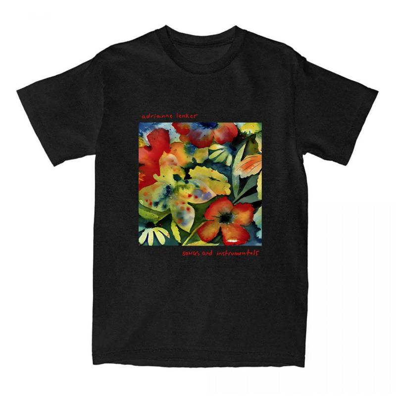T-Shirts mit Liedern und Instrumentalstücken der Sängerin Adrianne Lenker. T-Shirt mit Print, kurzärmelig, aus weicher Baumwolle, für Damen und Herren, Sommer-Tops M schwarz von Joom DACH