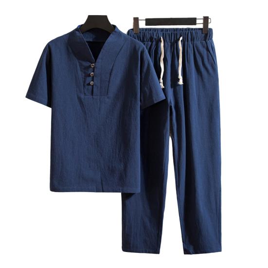 T-shirt Hosen Anzug Trendy Taschen Tasten Männer Sommer Trainingsanzug Reine Farbe Hemd Hosen Set Männer Hemd Hosen Set Männer kleidung M navy blau T-shirt Hosen Anzug Trendy Taschen Tasten Männer Sommer Trainingsanzug Reine Farbe Hemd Hosen Set Männer Hemd Hosen Set Männer kleidung M navy blau von Joom DACH