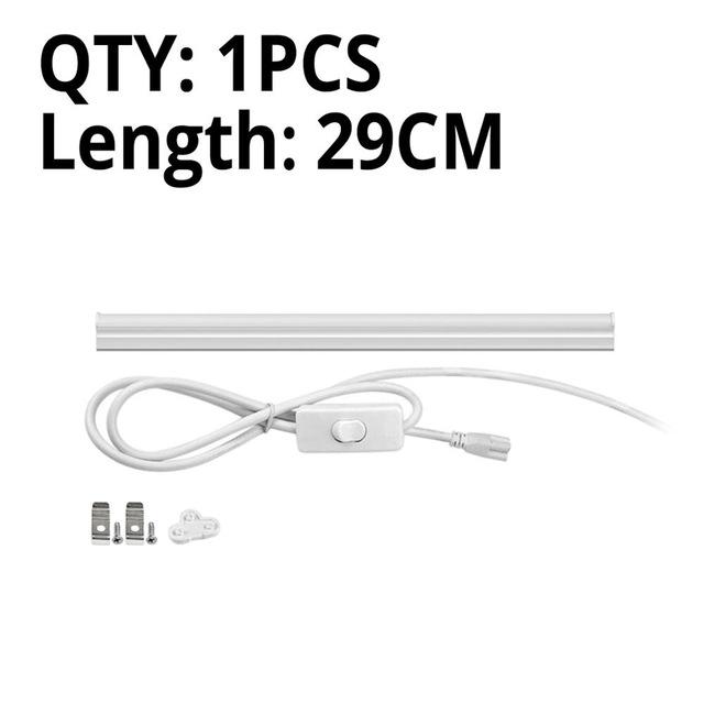 T5 LED-Röhren-Wandleuchte, 220 V, LED-Stablicht, 6 W, 10 W, 300 mm, 600 mm, LED-Leuchtstoffröhre mit EU-Netzschalter, Küchenbeleuchtung 1PCS-29CM warm weiße von Joom DACH