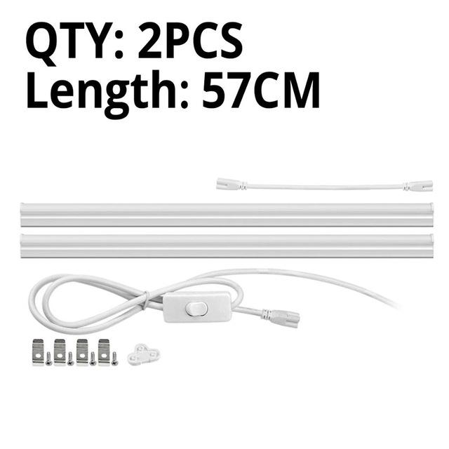 T5 LED-Röhren-Wandleuchte, 220 V, LED-Stablicht, 6 W, 10 W, 300 mm, 600 mm, LED-Leuchtstoffröhre mit EU-Netzschalter, Küchenbeleuchtung 2PCS-57CM warm weiße von Joom DACH