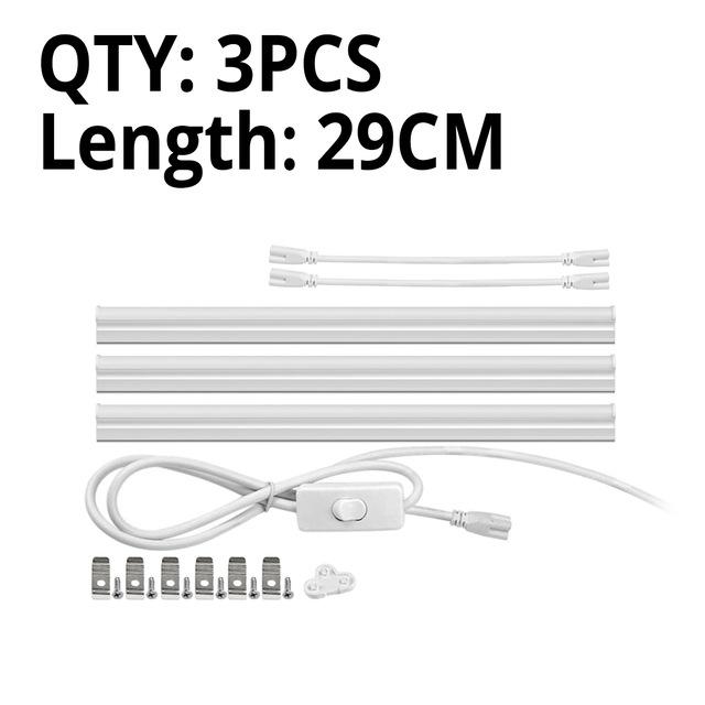 T5 LED-Röhren-Wandleuchte, 220 V, LED-Stablicht, 6 W, 10 W, 300 mm, 600 mm, LED-Leuchtstoffröhre mit EU-Netzschalter, Küchenbeleuchtung 3PCS-29CM weiß von Joom DACH