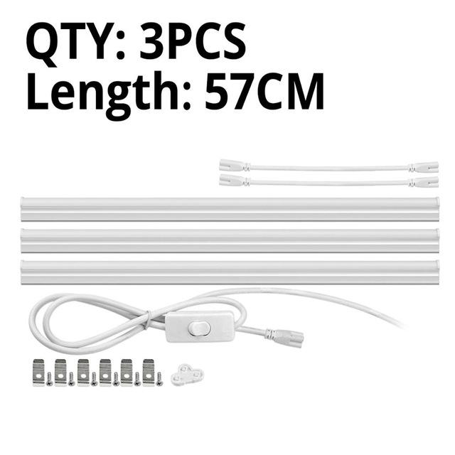 T5 LED-Röhren-Wandleuchte, 220 V, LED-Stablicht, 6 W, 10 W, 300 mm, 600 mm, LED-Leuchtstoffröhre mit EU-Netzschalter, Küchenbeleuchtung 3PCS-57CM warm weiße von Joom DACH