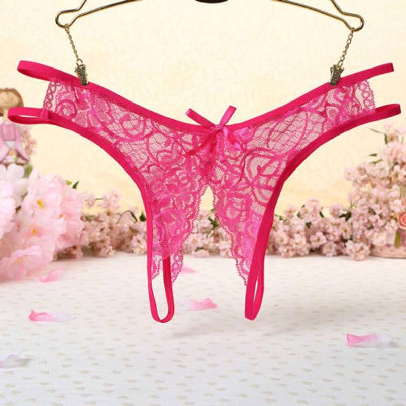 TBH Spitzenhöschen Ouvert Unterwäsche Tangas Damen G-String Blumenschleife Slips rose rot von Joom DACH