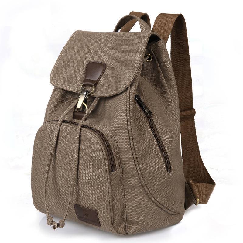 TITIRUI Outdoor Canvas Rucksack Retro Mode Rucksack Frauen Umhängetaschen khaki von Joom DACH