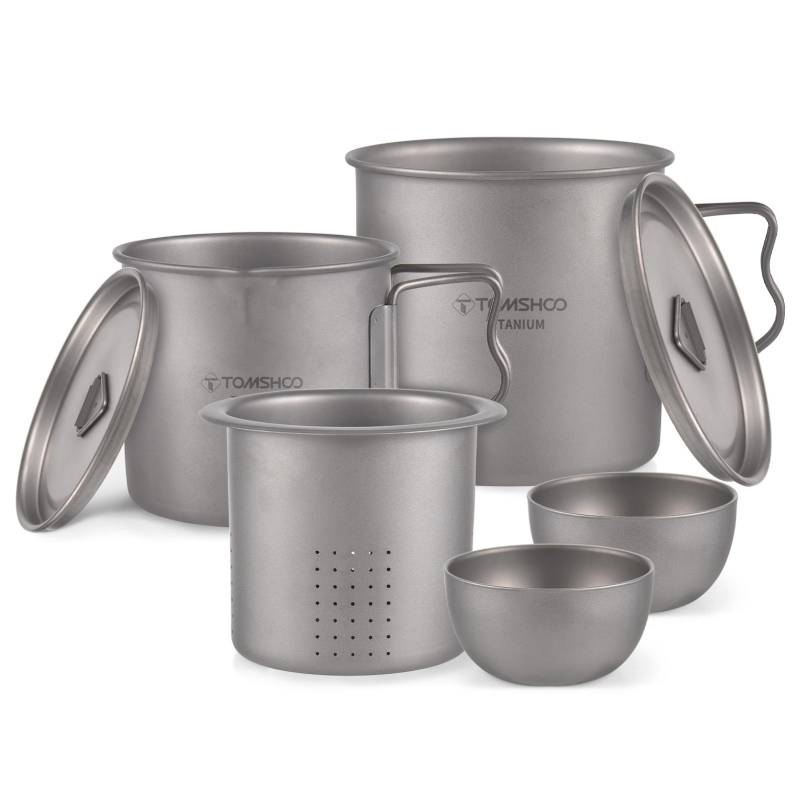TOMSHOO Titan-Teetassen-Set mit Sieb, leichte stapelbare Wasser-Kaffeetasse, Becher mit Deckel und von Joom DACH