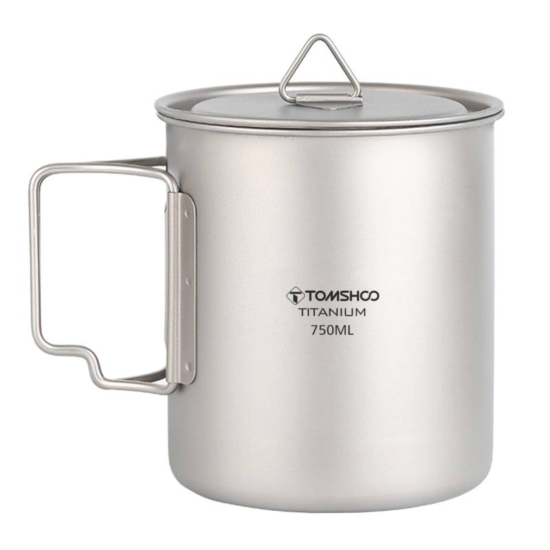 TOMSHOO Titan-Wasserbecher, 750 ml, ultraleichter tragbarer Kaffeebecher, Teebecher mit Deckel und faltbar 750ml cup von Joom DACH