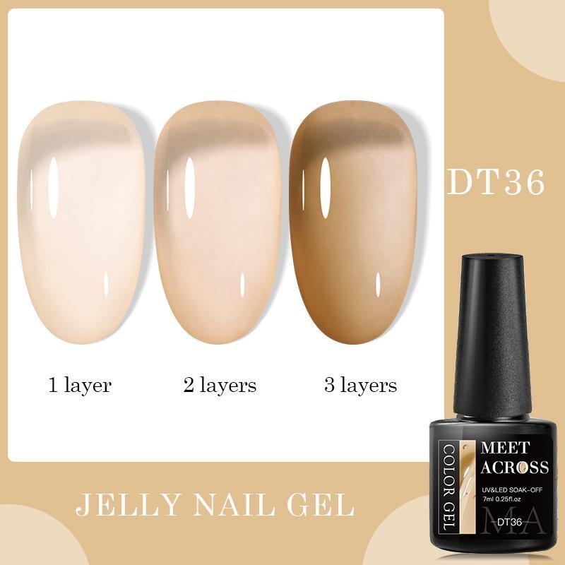TREFFEN SIE ÜBER Jelly Nail Gel Polish Pink Nude Color Gel Vernis Semi Permanent Maniküre UV Gel Nail Art Top Coat Nagellack DT36 von Joom DACH