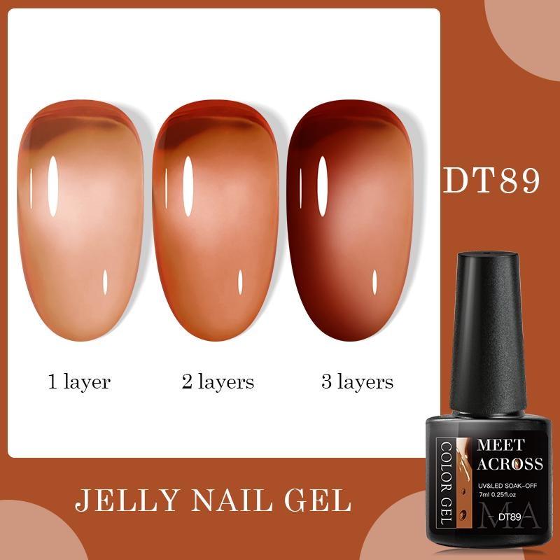 TREFFEN SIE ÜBER Jelly Nail Gel Polish Pink Nude Color Gel Vernis Semi Permanent Maniküre UV Gel Nail Art Top Coat Nagellack DT89 von Joom DACH