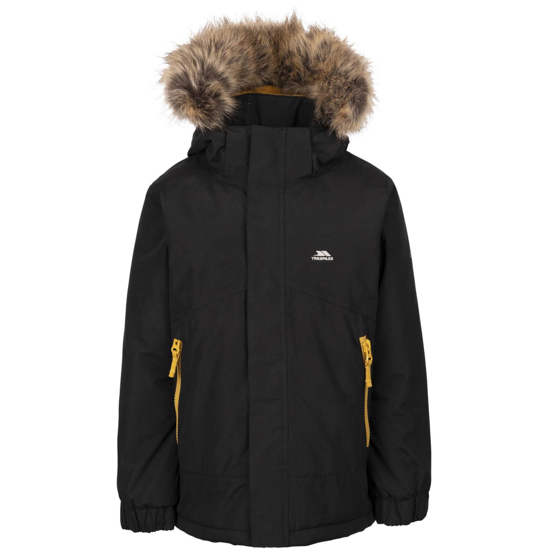 TRESPASS Wasserdichte Wyald-Jacke für Kinder/Kinder 11-12 schwarz von Joom DACH