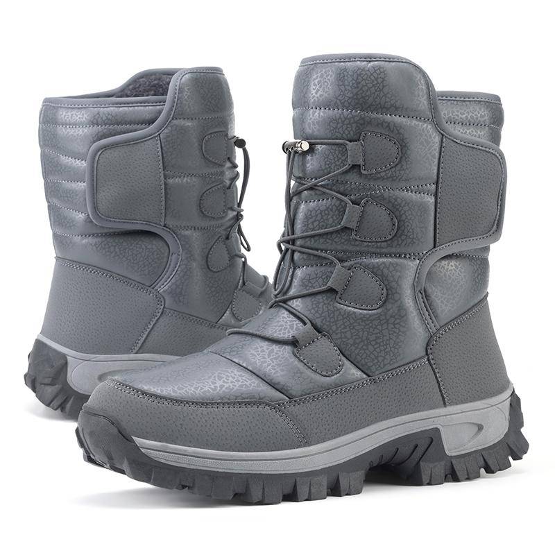 TUINANLE Damen Schneeschuhe Winter Plüsch Warme Paare Plateaustiefel Männliche Rutschfeste Baumwolle Mittelhohe Stiefel 42 grau von Joom DACH