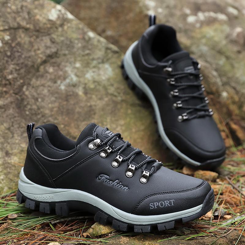 TUINANLE Herren-Wanderschuhe, Leder-Outdoor-Schuhe, verschleißfeste Herren-Trekking-Walking-Jagd-Turnschuhe 44 schwarz von Joom DACH