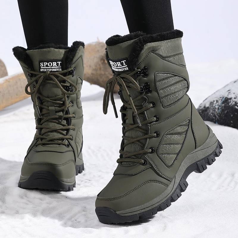 TUINANLE Hochwertige Schneestiefel Plüsch Warme Winterschuhe Damen Mid-Calf Stiefel 41 grün von Joom DACH