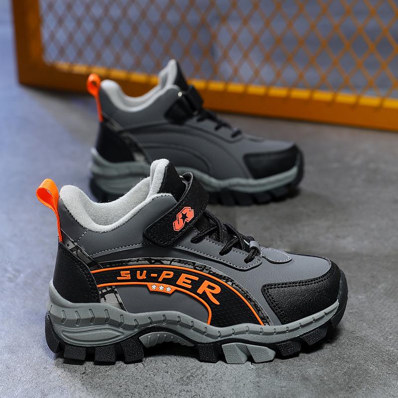 TUINANLE Kinder Winter-Kletterschuhe, dicker Plüsch, warm, rutschfest, für Jungen, Outdoor, Freizeitschuhe aus Baumwolle 34 orange von Joom DACH