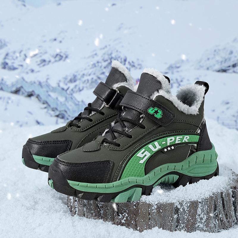 TUINANLE Kinder Winter-Kletterschuhe, dicker Plüsch, warm, rutschfest, für Jungen, Outdoor, Freizeitschuhe aus Baumwolle 40 armee grüne von Joom DACH