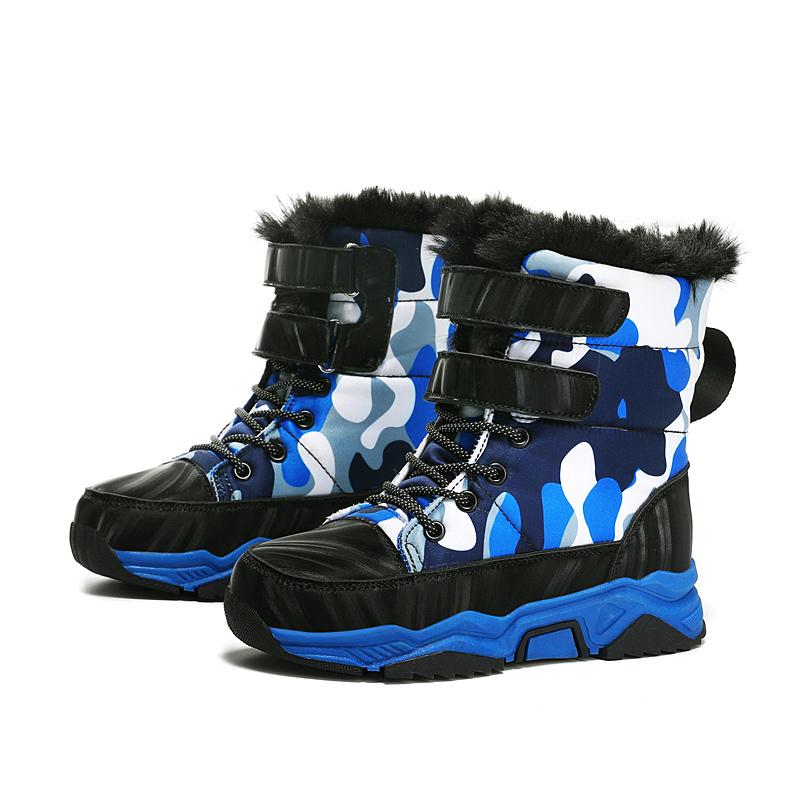 TUINANLE Kinderschuhe Jungen Plüsch Wasserdichte Stiefel Bequeme warme Schneestiefel Baby High Top Stiefel 34 blau von Joom DACH