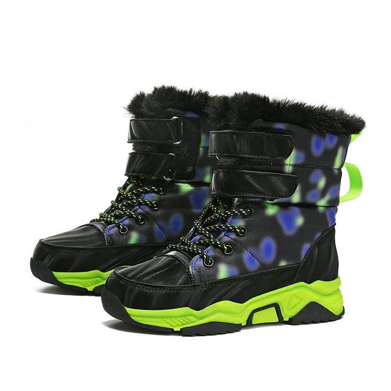 TUINANLE Kinderschuhe Jungen Plüsch Wasserdichte Stiefel Bequeme warme Schneestiefel Baby High Top Stiefel 34 grün von Joom DACH