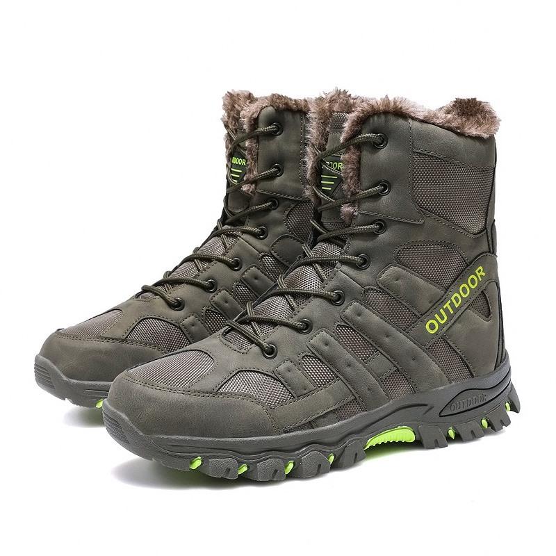 TUINANLE Männer Winter Schnee Stiefel Warme Männer Wanderschuhe Hohe Qualität Leder High Top Große Größe männer Stiefel Outdoor turnschuhe 45 grün von Joom DACH