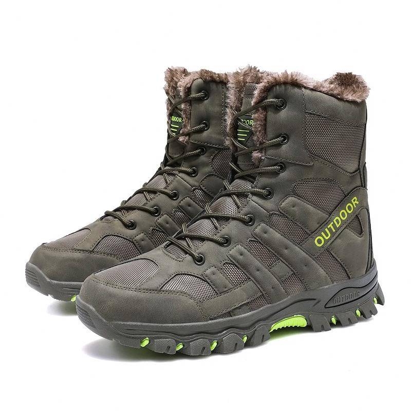 TUINANLE Männer Winter Schnee Stiefel Warme Männer Wanderschuhe Hohe Qualität Leder High Top Große Größe männer Stiefel Outdoor turnschuhe 45 grün von Joom DACH