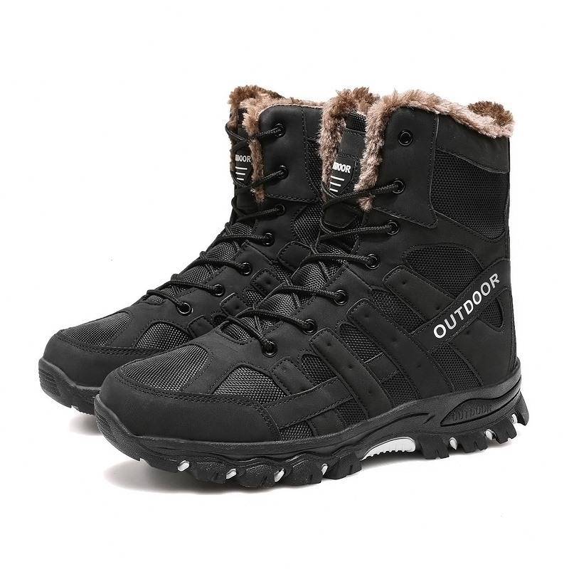 TUINANLE Männer Winter Schnee Stiefel Warme Männer Wanderschuhe Hohe Qualität Leder High Top Große Größe männer Stiefel Outdoor turnschuhe 47 schwarz von Joom DACH