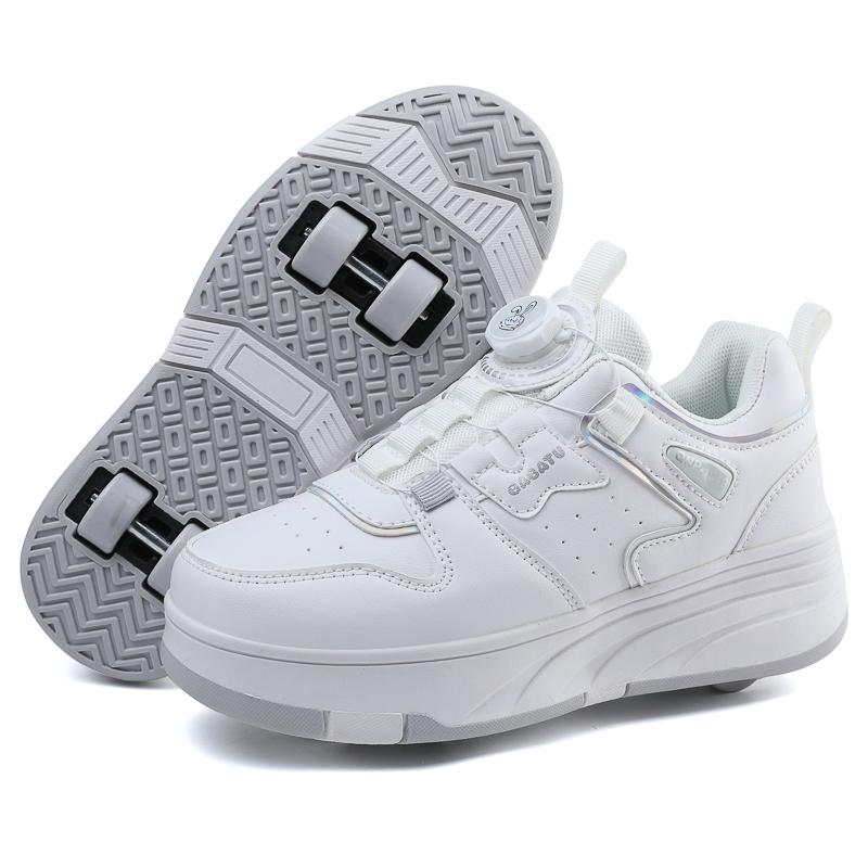 TUINANLE Rollschuhschuhe mit Rollen für Jungen und Mädchen, Kinder, Sportschuhe mit 4 Rollen 35 weiß von Joom DACH
