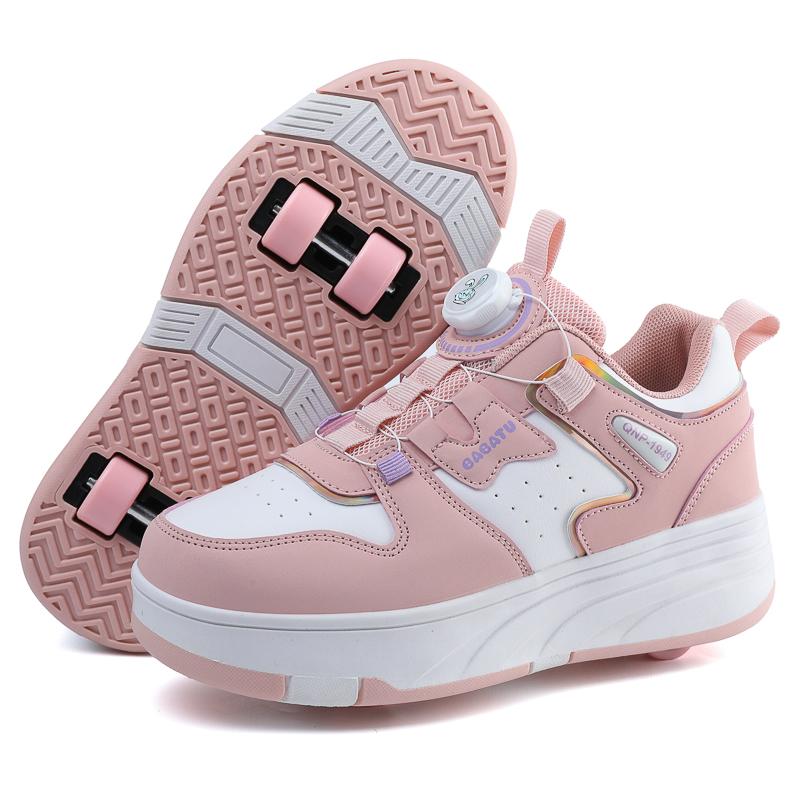 TUINANLE Rollschuhschuhe mit Rollen für Jungen und Mädchen, Kinder, Sportschuhe mit 4 Rollen 39 rosa von Joom DACH