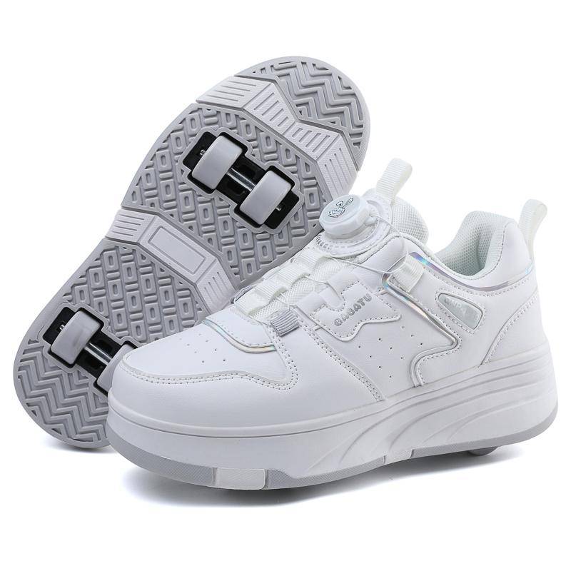 TUINANLE Rollschuhschuhe mit Rollen für Jungen und Mädchen, Kinder, Sportschuhe mit 4 Rollen 39 weiß von Joom DACH