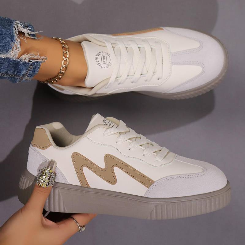 TUINANLE Sneakers Damen Sportschuhe Chunky Casual Weiße Sneakers Mädchen Walking Plateauschuhe 37 khaki/beige von Joom DACH