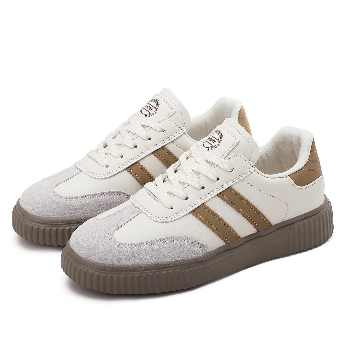 TUINANLE Sneakers Damen Sportschuhe Chunky Casual Weiße Sneakers Mädchen Walking Plateauschuhe 39 beige/khaki von Joom DACH