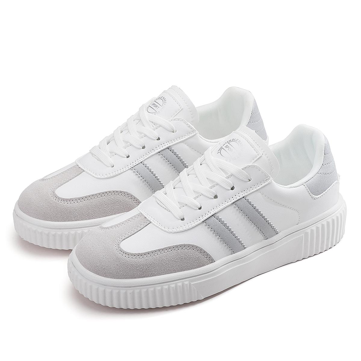 TUINANLE Sneakers Damen Sportschuhe Chunky Casual Weiße Sneakers Mädchen Walking Plateauschuhe 40 weiß/grau von Joom DACH