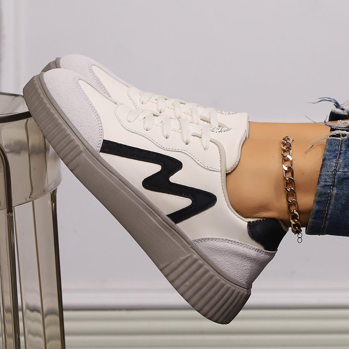 TUINANLE Sneakers Damen Sportschuhe Chunky Casual Weiße Sneakers Mädchen Walking Plateauschuhe 41 beige/schwarz von Joom DACH