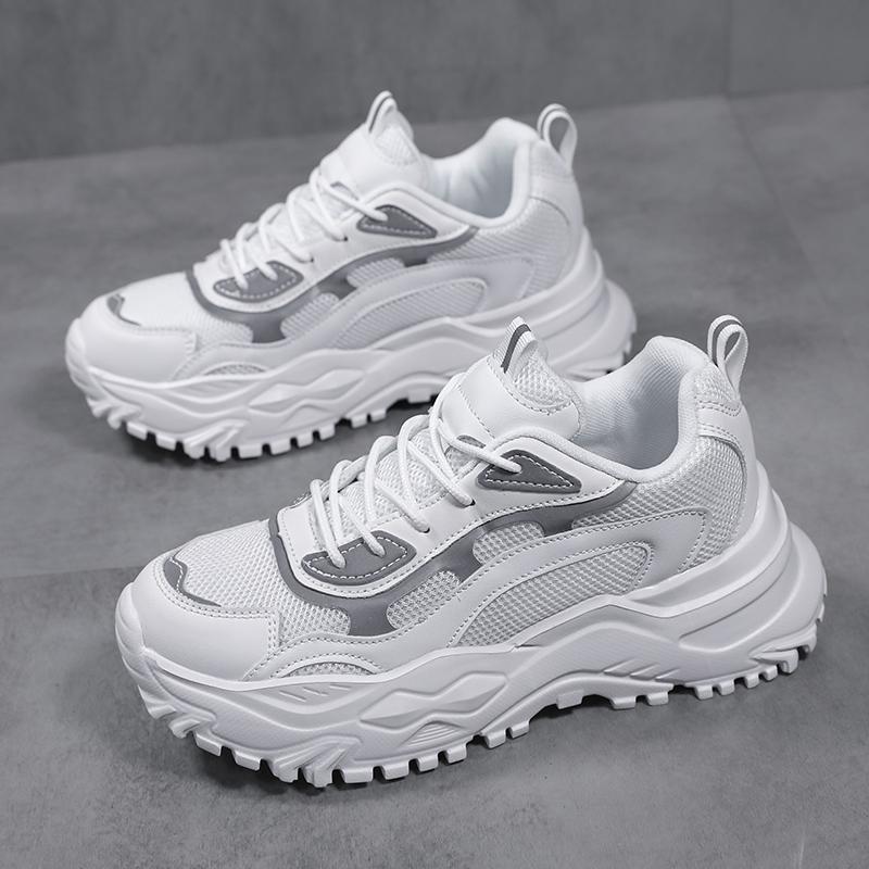 TUINANLE Sommer Frühling Herbst Bequeme Plattform Turnschuhe Laufschuhe Atmungs Bequeme Frauen Schuhe Chunky Ins Frauen Schuhe Weibliche Mädchen 38 weiß von Joom DACH