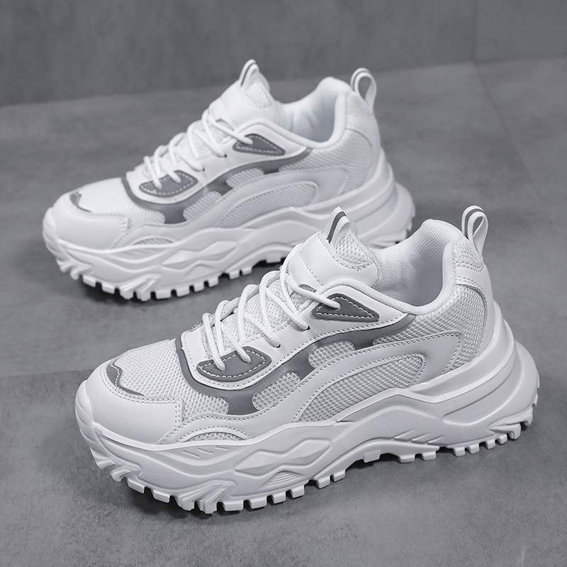 TUINANLE Sommer Frühling Herbst Bequeme Plattform Turnschuhe Laufschuhe Atmungs Bequeme Frauen Schuhe Chunky Ins Frauen Schuhe Weibliche Mädchen 38 weiß von Joom DACH