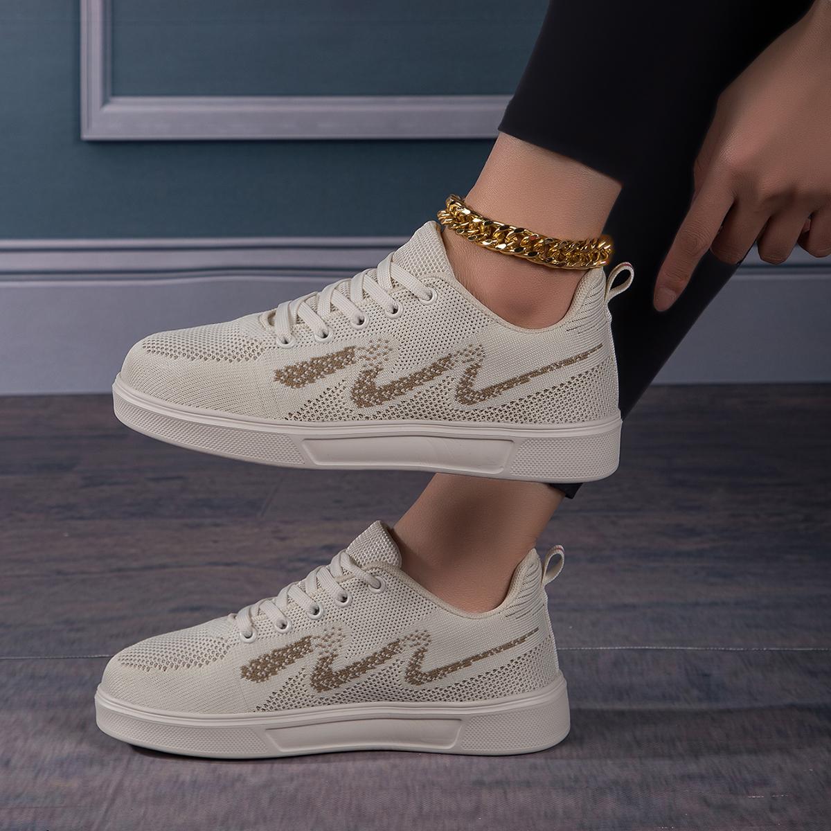 TUINANLE Weiße Schuhe Damen Sneakers Schuhe Outdoor Damen Casual Flache Wanderschuhe 38 khaki von Joom DACH